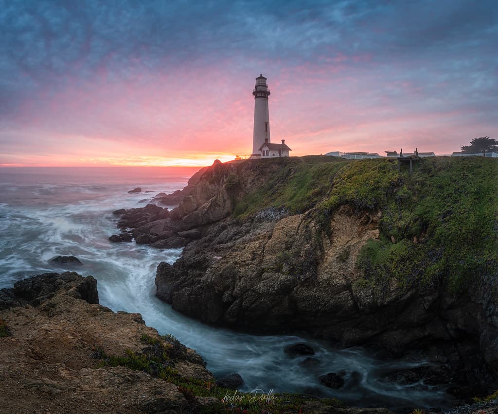 Horizontal rain - lighthouse sunset cloudsstormssunsetssunrises clouds nikon nikond810 benro landscape nature ocean kedardatta
